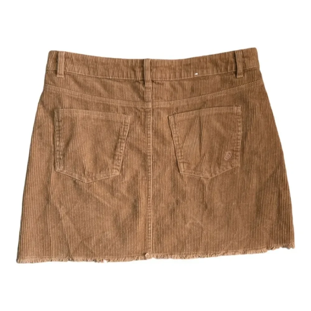 INDIGO REIN Half Button Front Corduroy Mini Skirt - 9/28